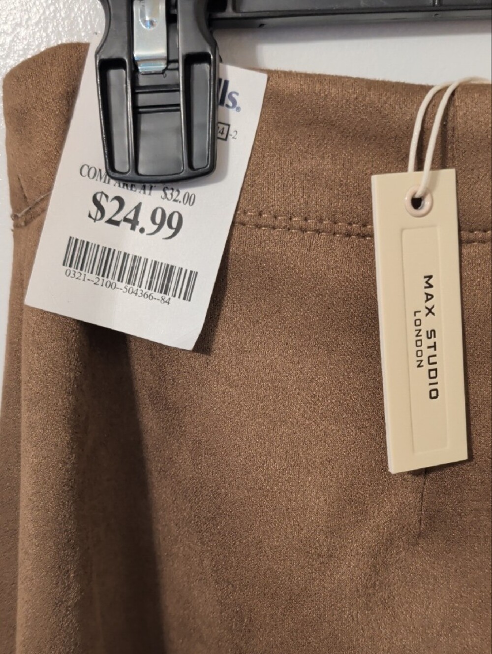Max Studio Brown Suede Maxi Panel Skirt - Picture 2 of 2